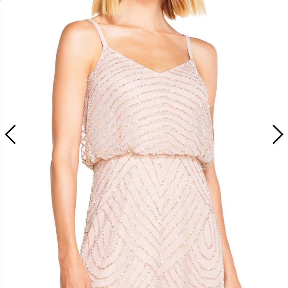 Adrianna Papell Blush Beaded Dress